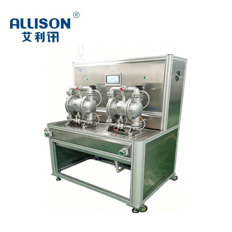 非标定制厂 气动隔膜泵测试要求具体有哪些测试内容？ 气动隔膜泵在线综合性能测试台  广州市艾利讯测试
